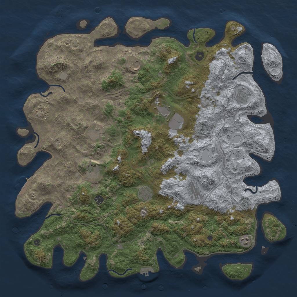 Rust Map: Procedural Map, Size: 4800, Seed: 943515453, 19 Monuments