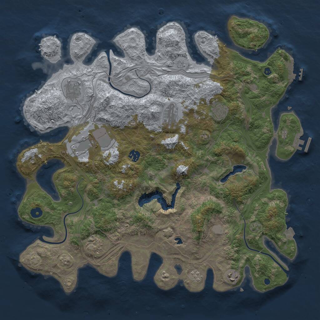 Rust Map: Procedural Map, Size: 4250, Seed: 116208397, 14 Monuments