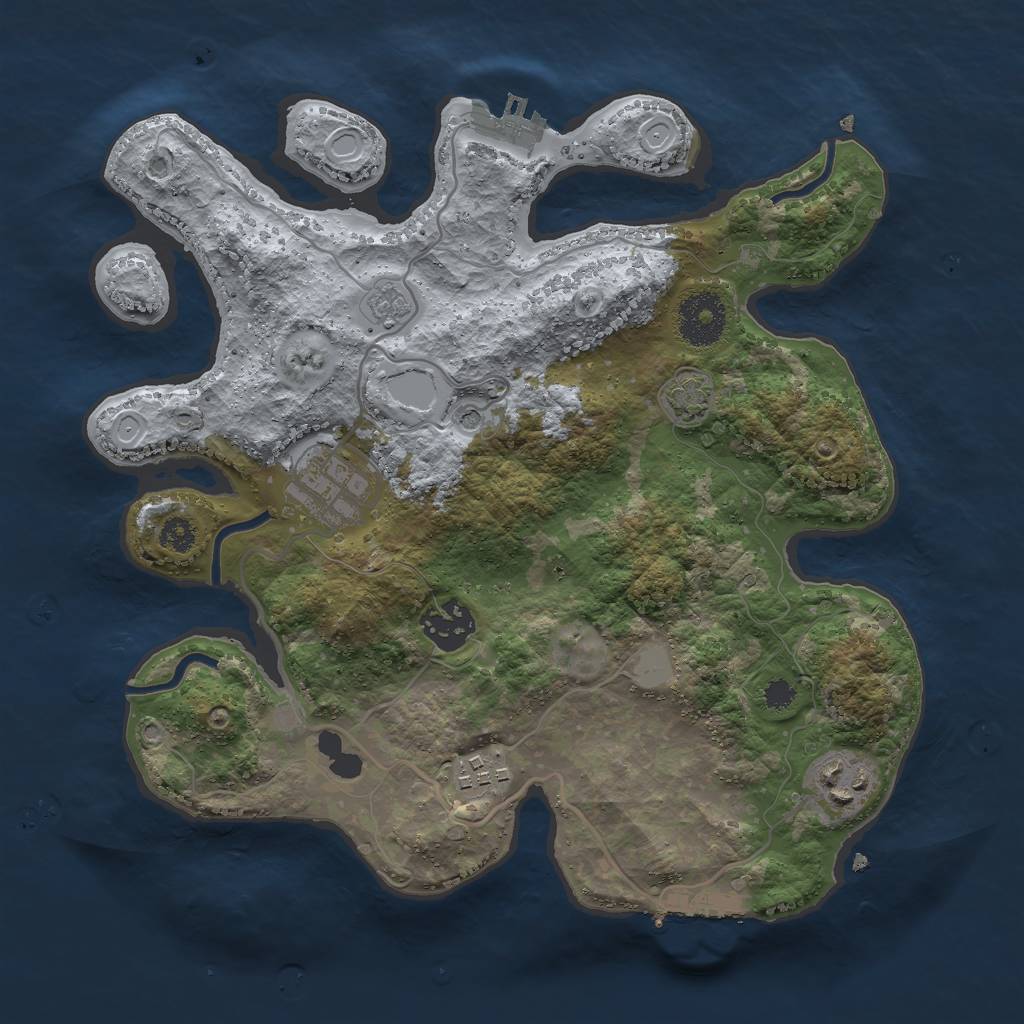 Rust Map: Procedural Map, Size: 3000, Seed: 984015210, 12 Monuments