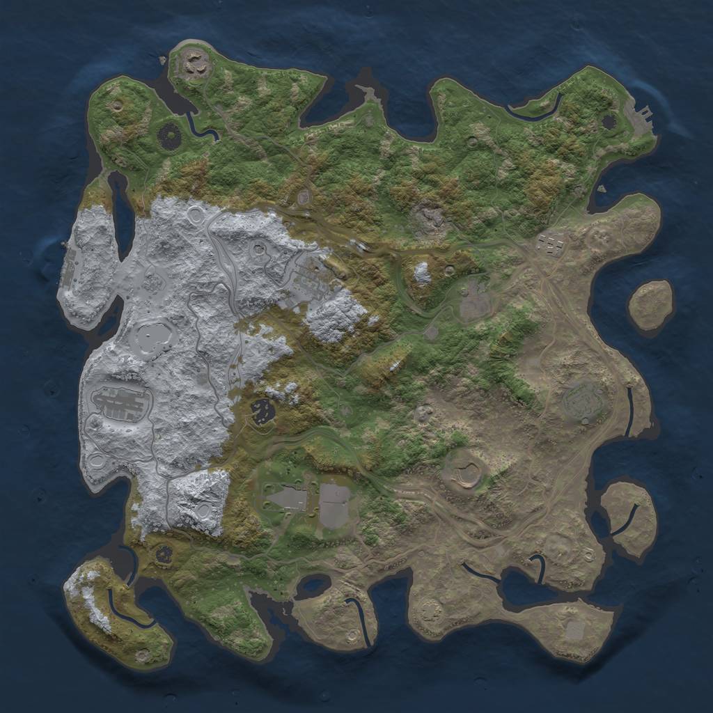 Rust Map: Procedural Map, Size: 4250, Seed: 504366167, 17 Monuments