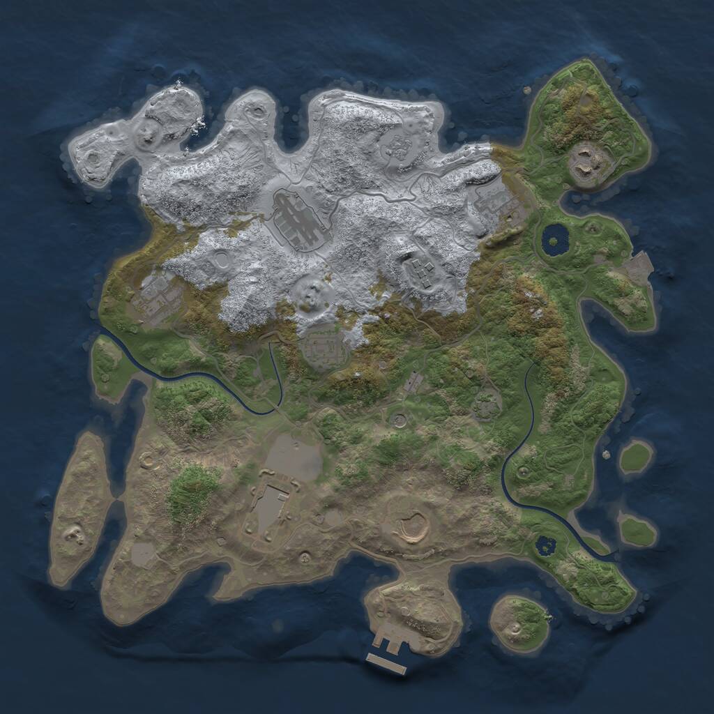 Rust Map: Procedural Map, Size: 3500, Seed: 10808, 13 Monuments