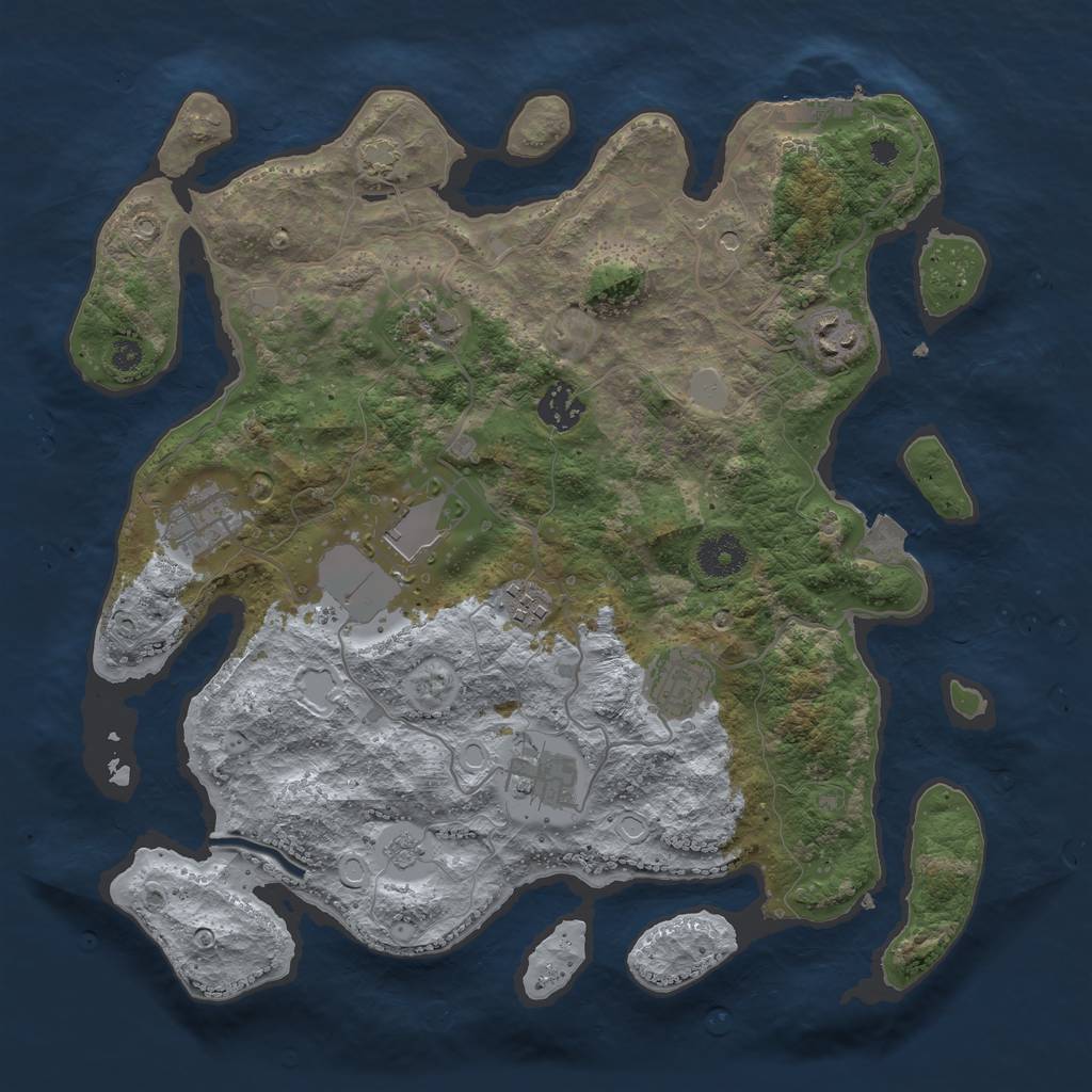Rust Map: Procedural Map, Size: 3550, Seed: 9757170, 15 Monuments