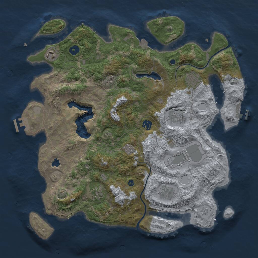 Rust Map: Procedural Map, Size: 4000, Seed: 541561, 13 Monuments