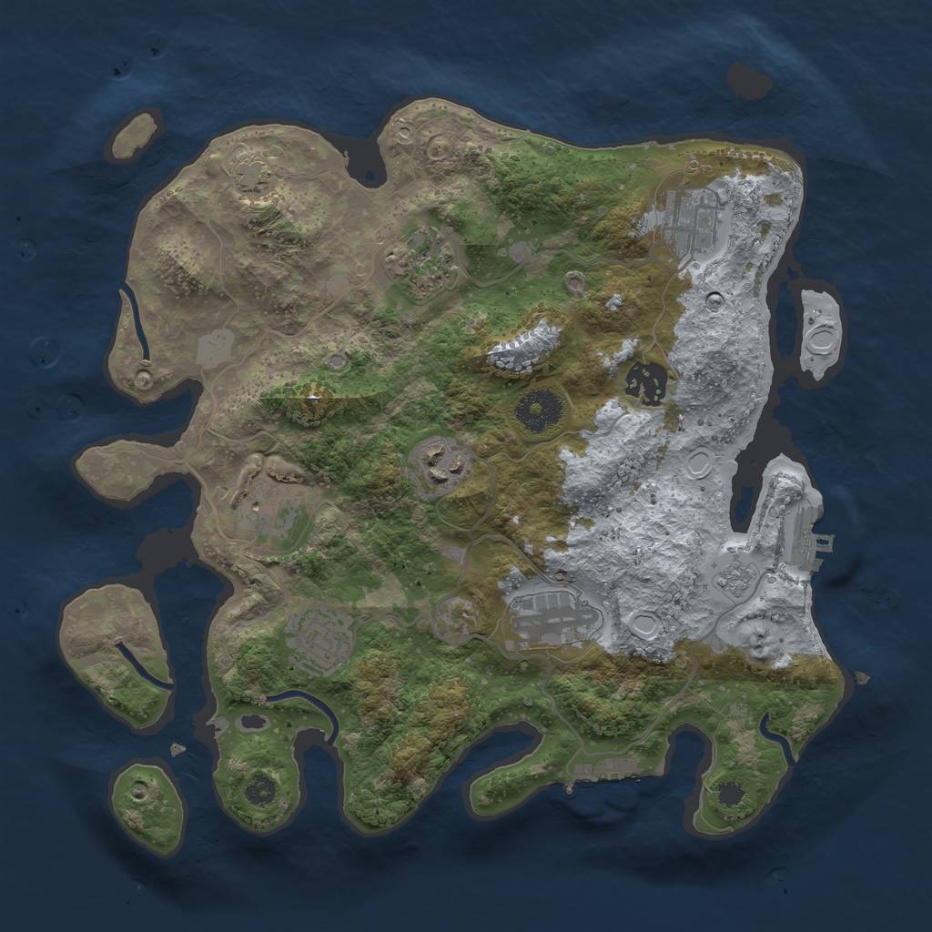 Rust Map: Procedural Map, Size: 3200, Seed: 588556, 14 Monuments