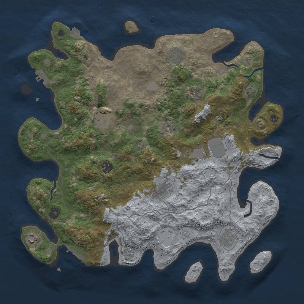 Rust Map: Procedural Map, Size: 4000, Seed: 1742736295, 17 Monuments