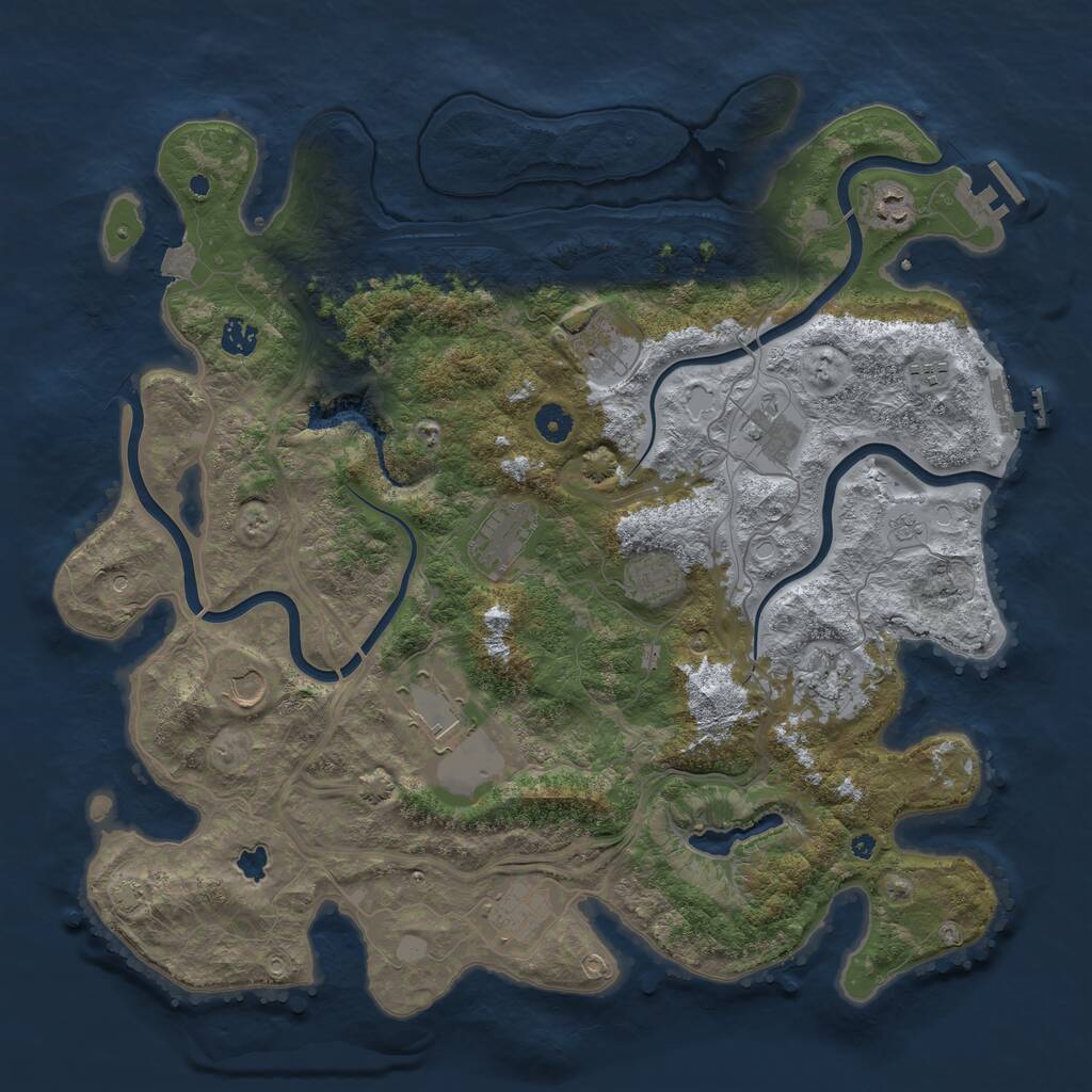 Rust Map: Procedural Map, Size: 4400, Seed: 3260503, 17 Monuments