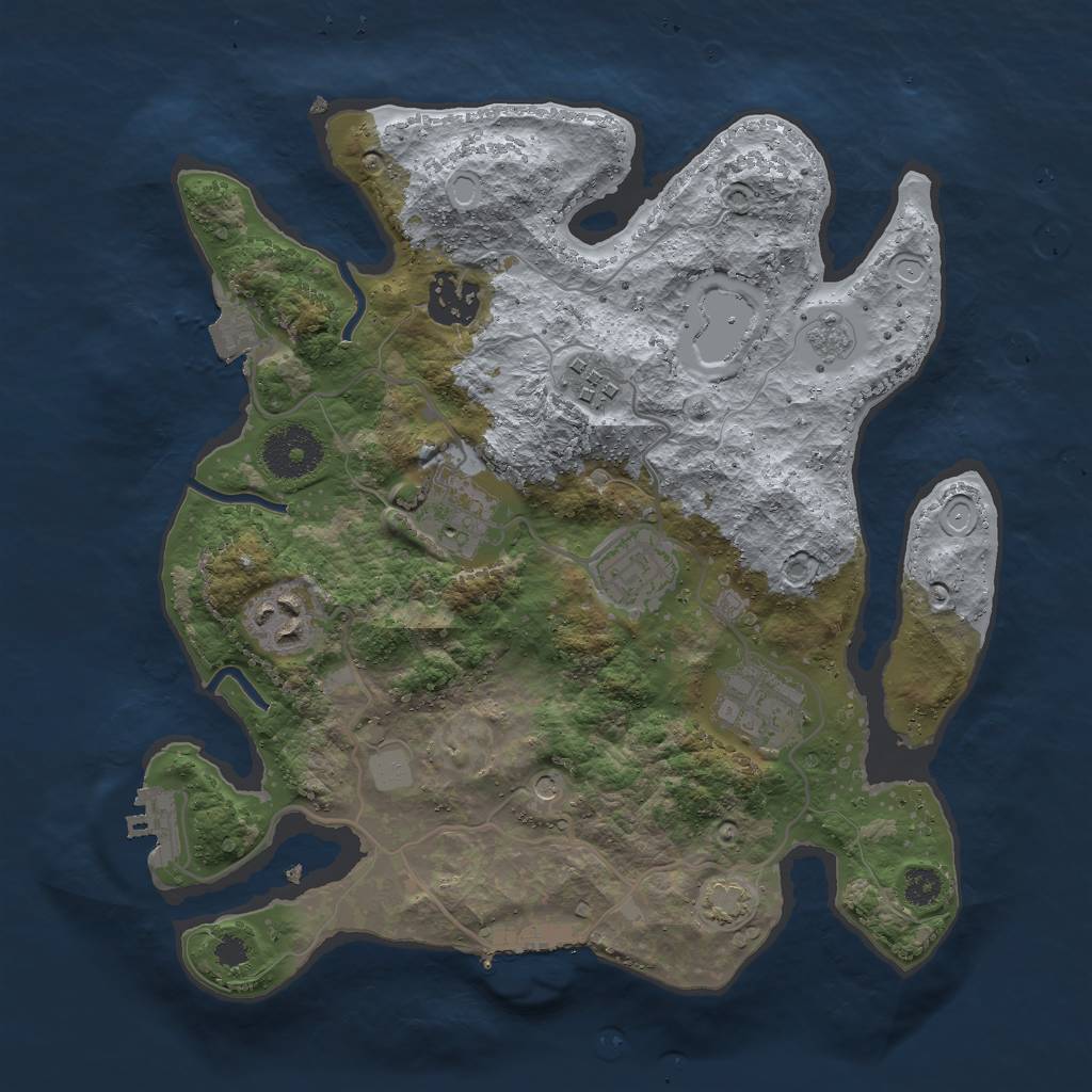 Rust Map: Procedural Map, Size: 3000, Seed: 2315865, 14 Monuments