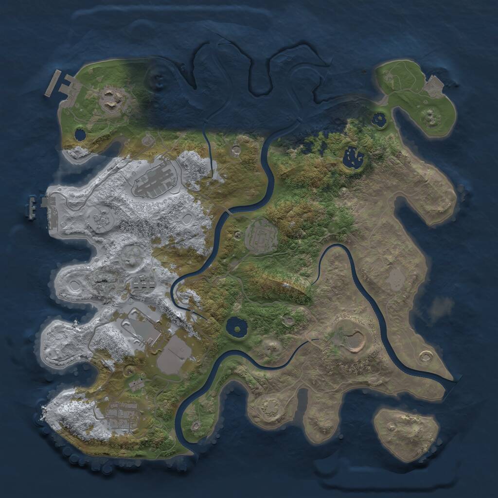 Rust Map: Procedural Map, Size: 3500, Seed: 152812472, 14 Monuments