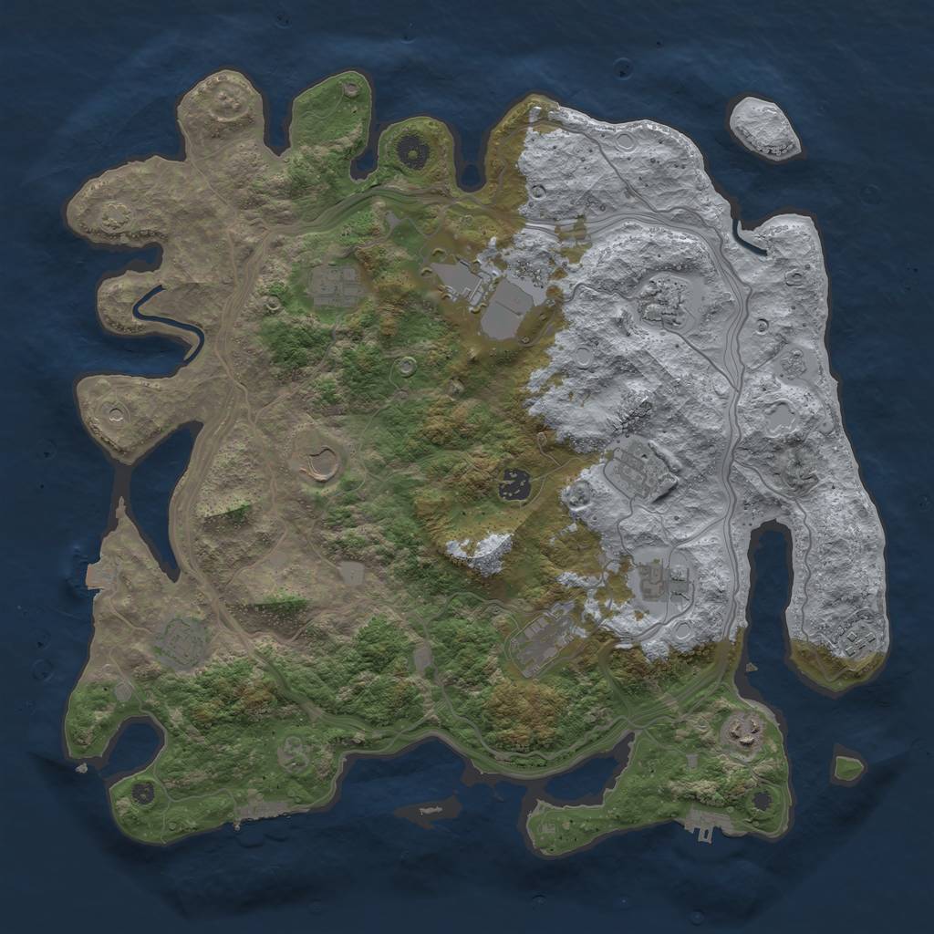 Rust Map: Procedural Map, Size: 4250, Seed: 37958055, 19 Monuments