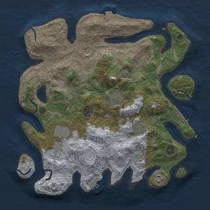 Thumbnail Rust Map: Procedural Map, Size: 3500, Seed: 445687951, 15 Monuments