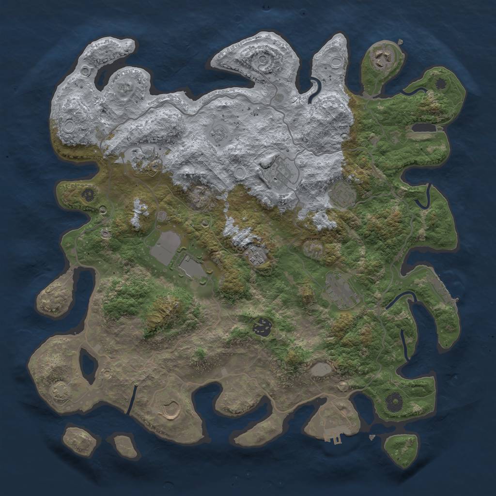 Rust Map: Procedural Map, Size: 4000, Seed: 1795131874, 17 Monuments