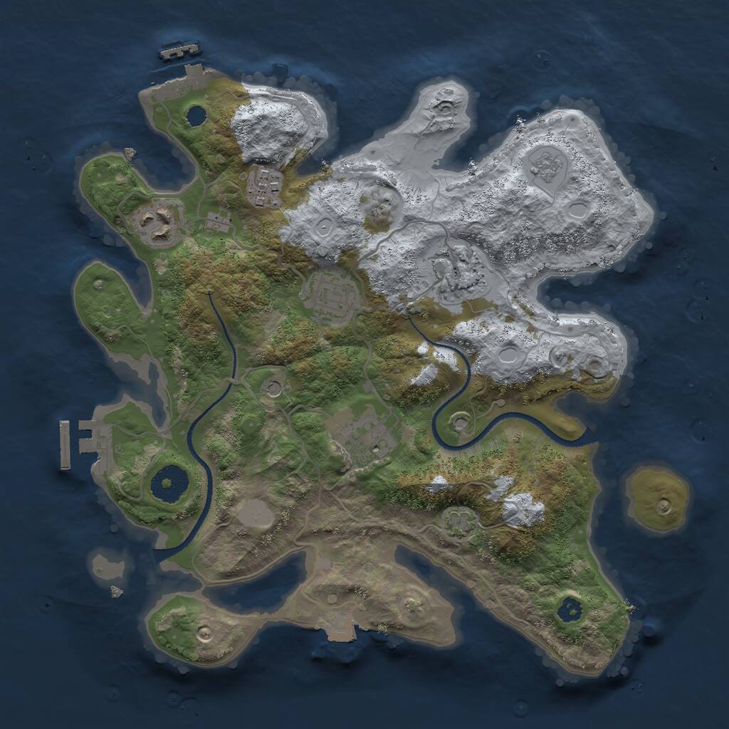 Rust Map: Procedural Map, Size: 3000, Seed: 26885760, 11 Monuments