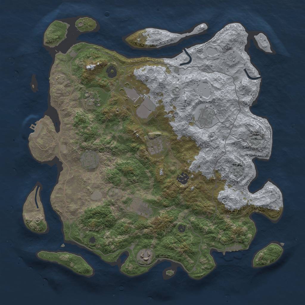 Rust Map: Procedural Map, Size: 4000, Seed: 1546552986, 16 Monuments