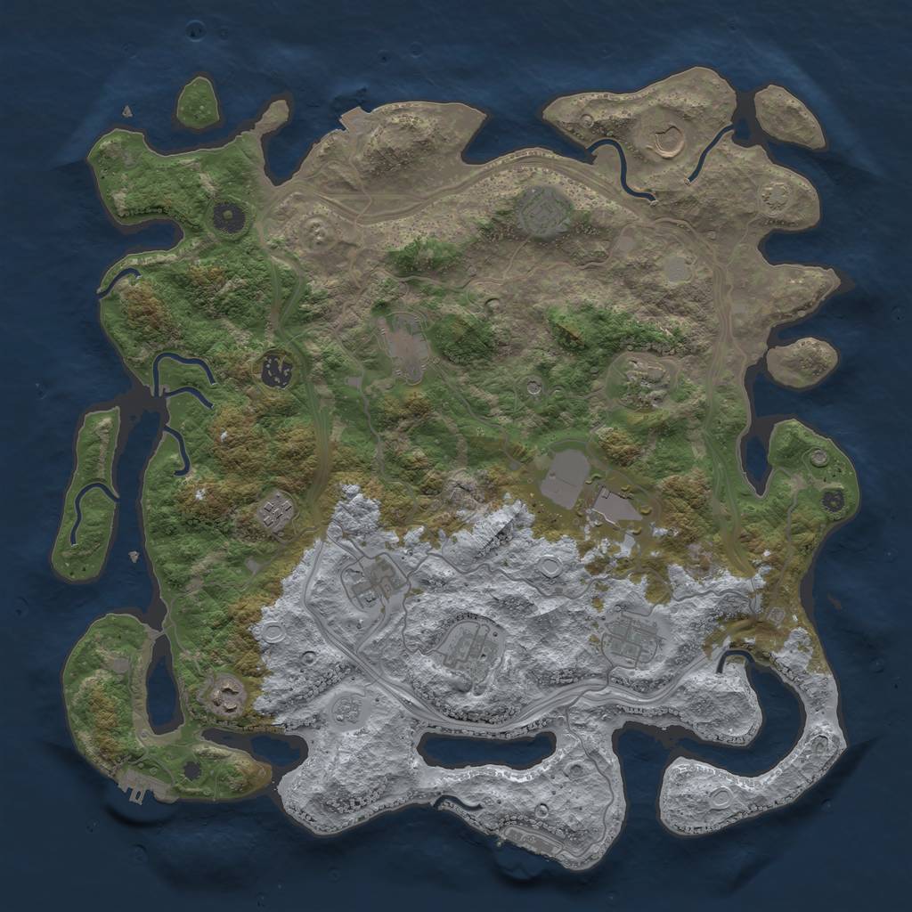 Rust Map: Procedural Map, Size: 4250, Seed: 16062023, 19 Monuments