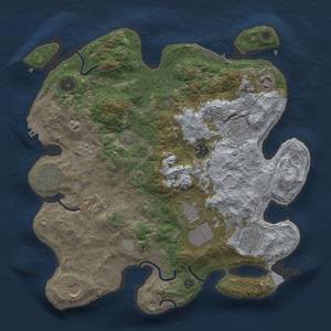 Thumbnail Rust Map: Procedural Map, Size: 3500, Seed: 129402678, 17 Monuments