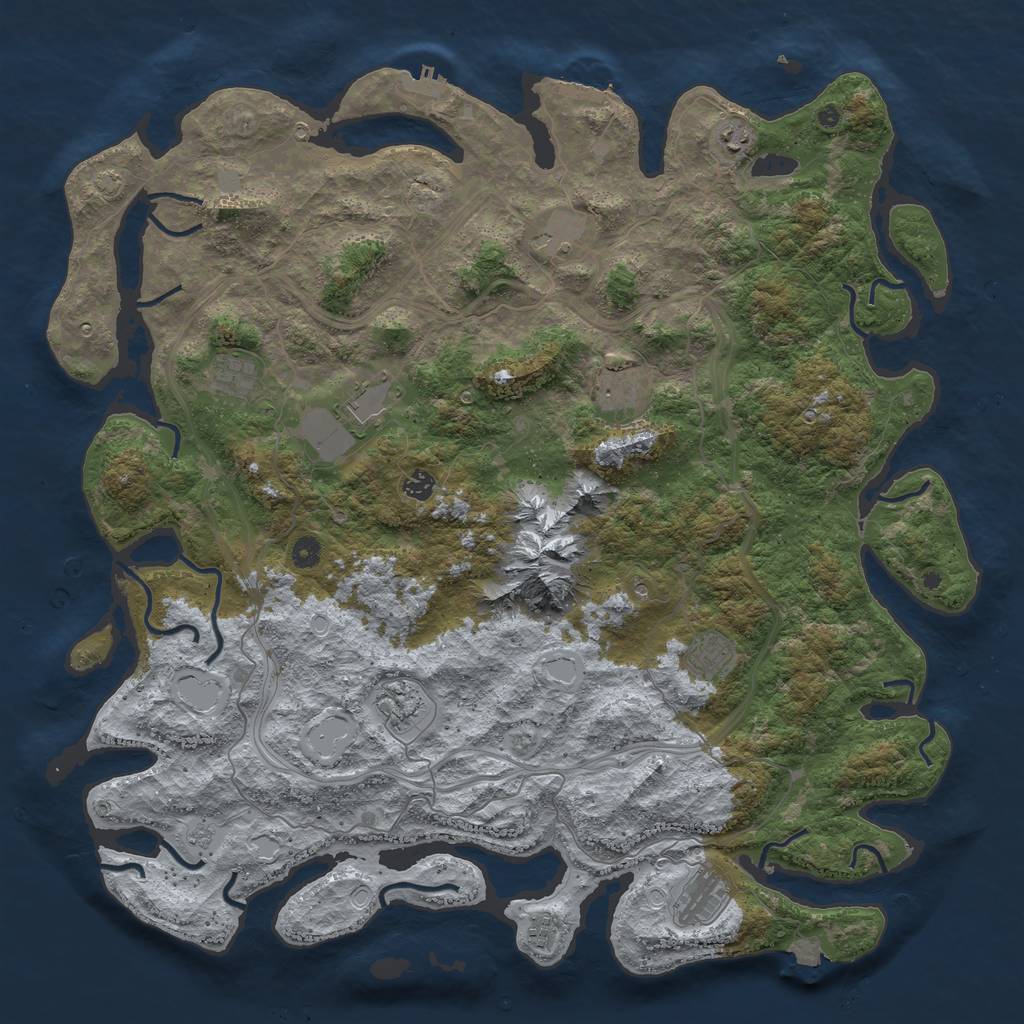 Rust Map: Procedural Map, Size: 5000, Seed: 24978268, 18 Monuments