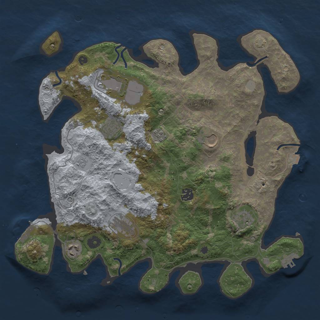 Rust Map: Procedural Map, Size: 3700, Seed: 50172746, 16 Monuments