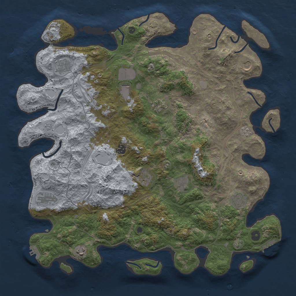 Rust Map: Procedural Map, Size: 4500, Seed: 1558504228, 19 Monuments