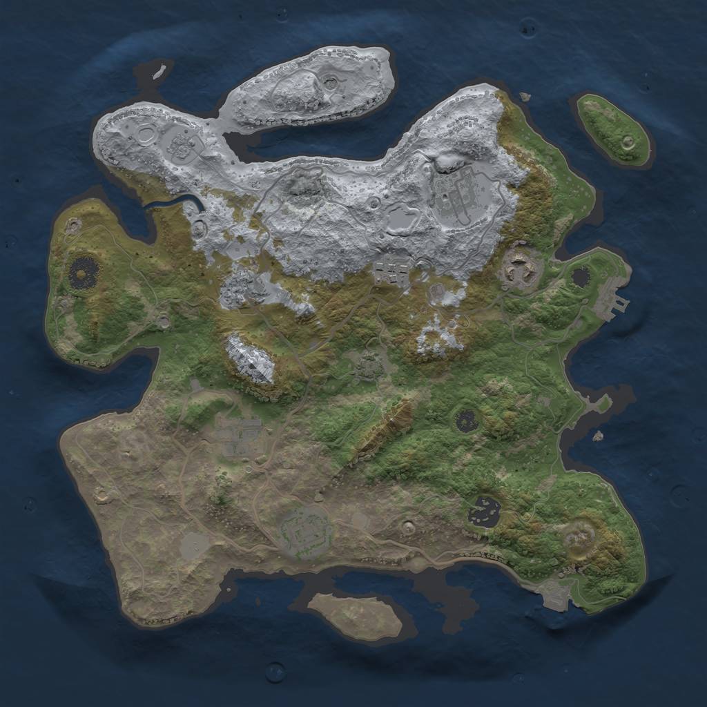Rust Map: Procedural Map, Size: 3300, Seed: 2014111015, 14 Monuments