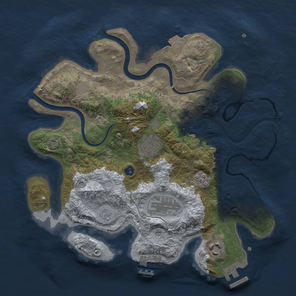 Rust Map: Procedural Map, Size: 3000, Seed: 588555, 10 Monuments