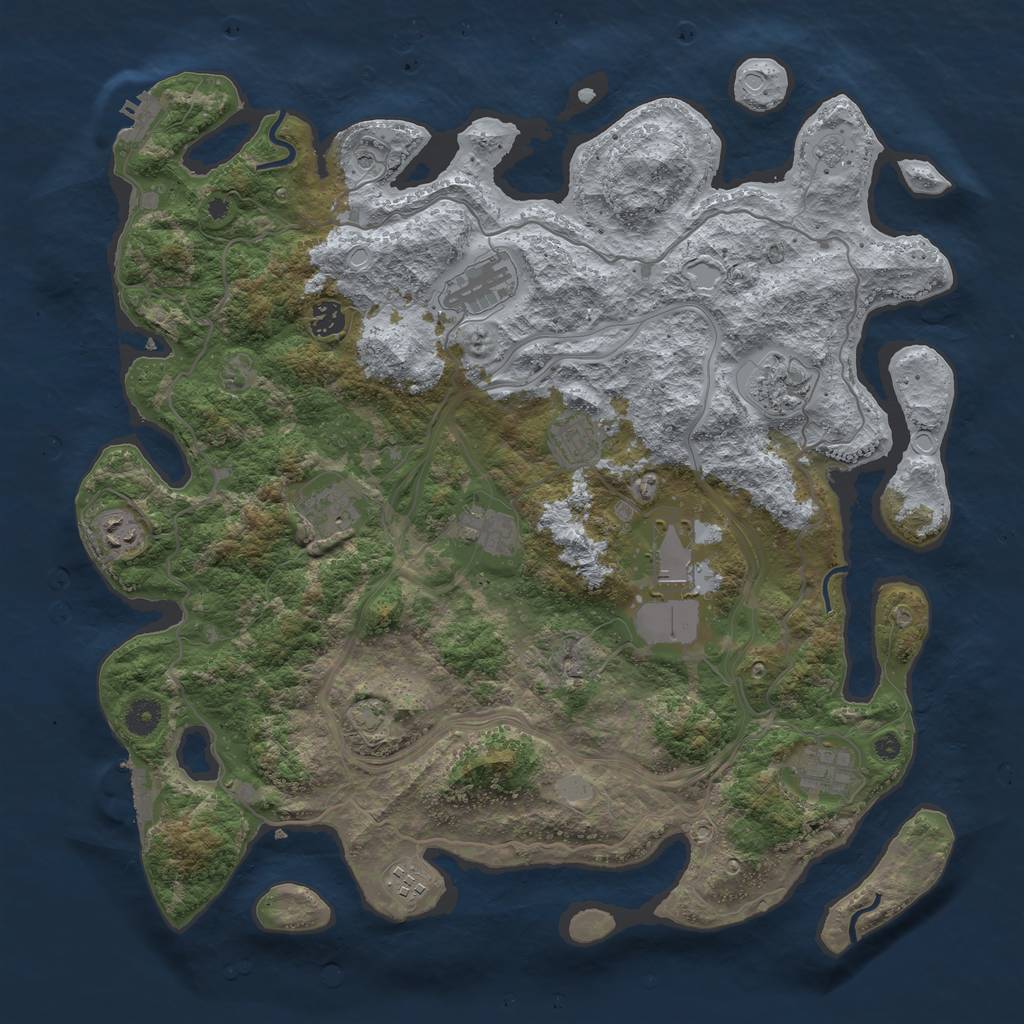 Rust Map: Procedural Map, Size: 4250, Seed: 439559377, 18 Monuments