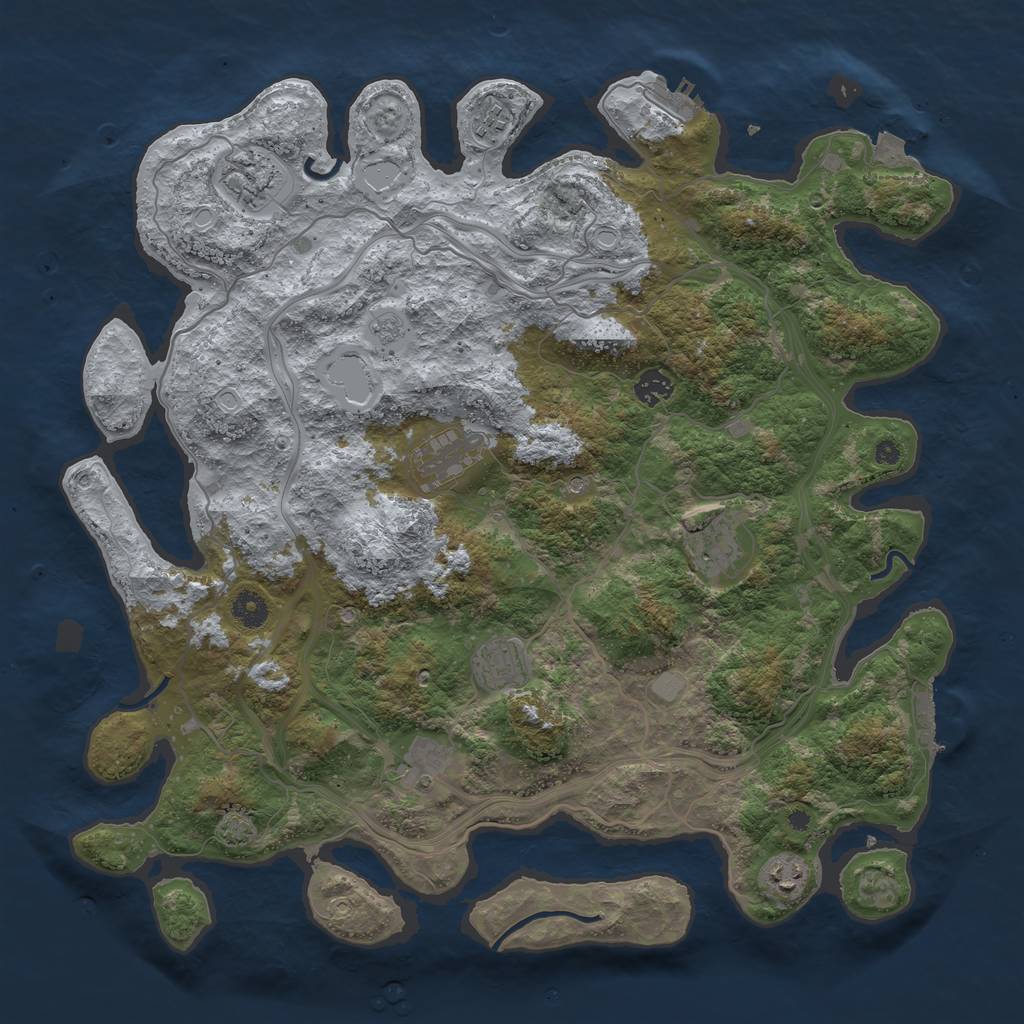 Rust Map: Procedural Map, Size: 4250, Seed: 4547, 16 Monuments