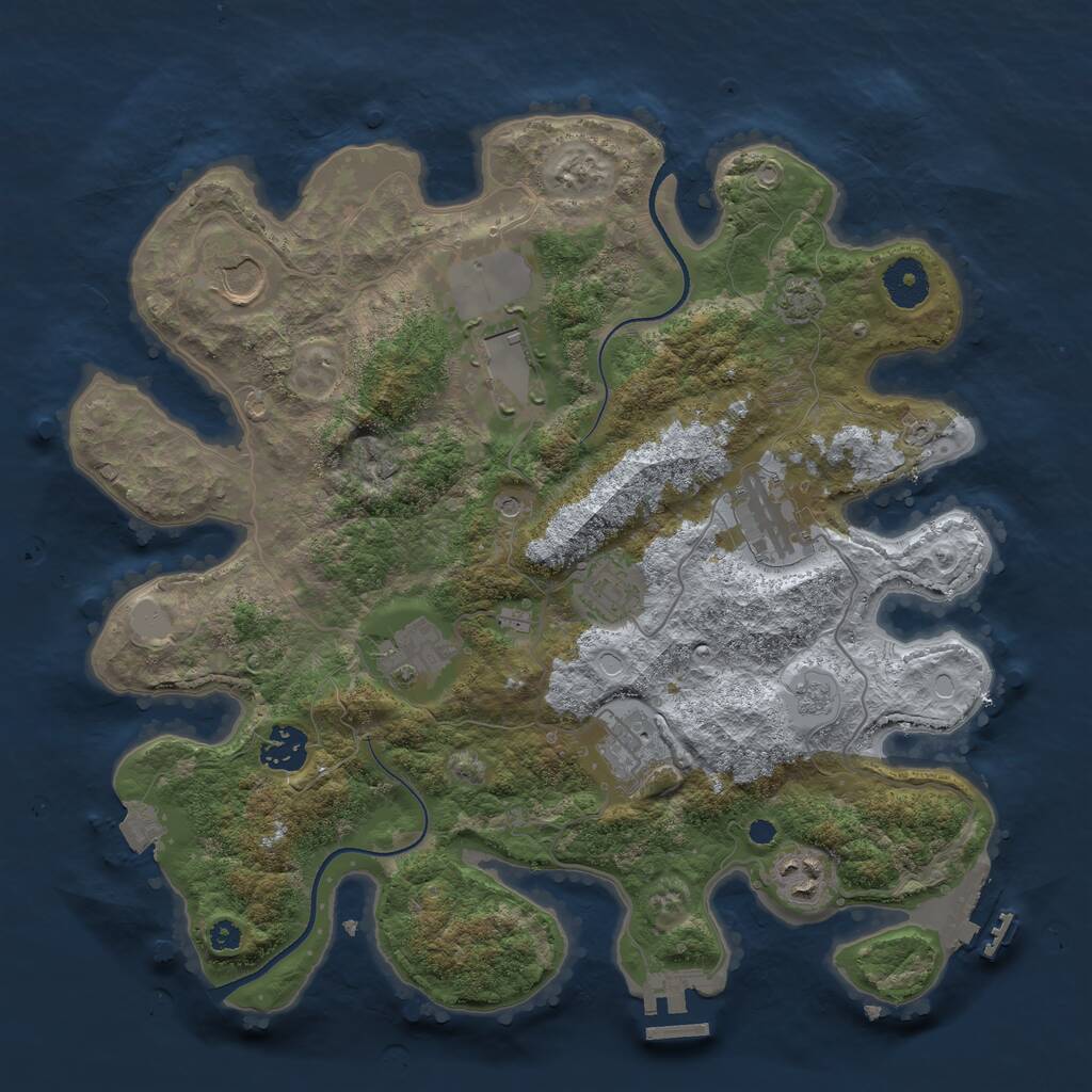 Rust Map: Procedural Map, Size: 3500, Seed: 329408382, 14 Monuments