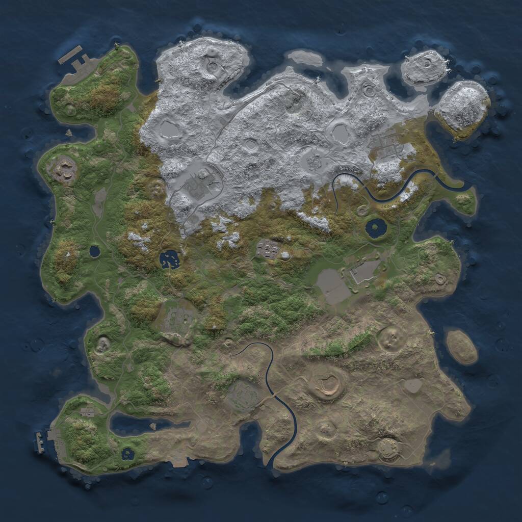 Rust Map: Procedural Map, Size: 3900, Seed: 87168281, 15 Monuments