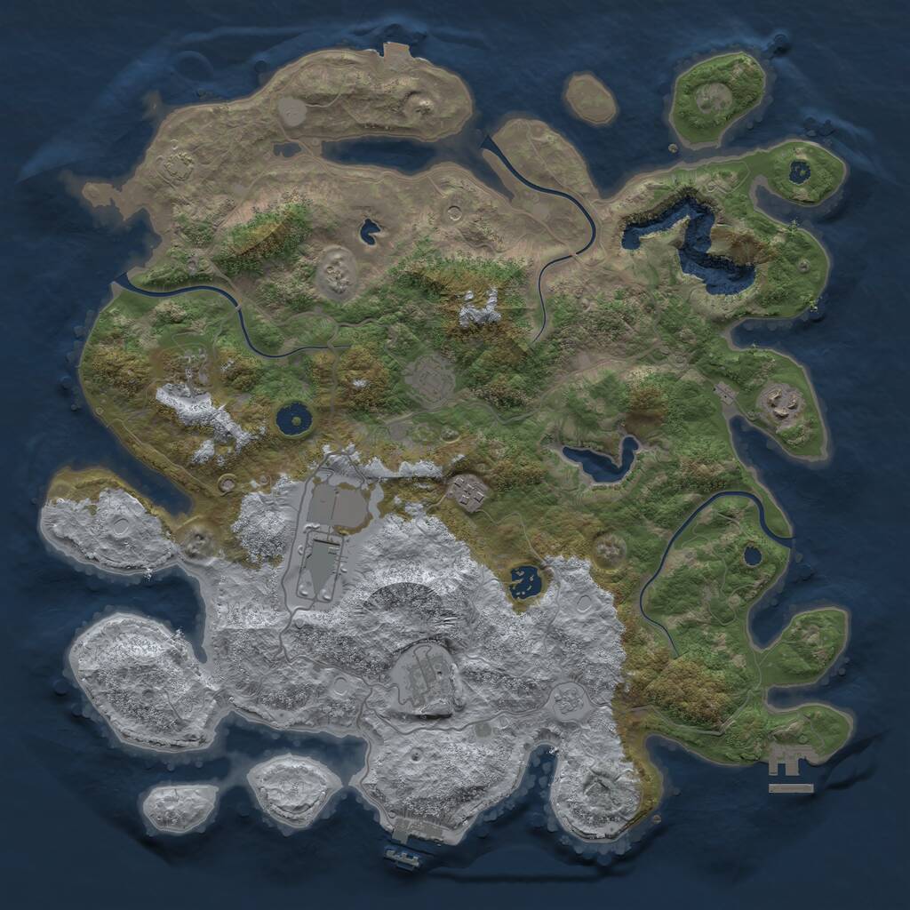 Rust Map: Procedural Map, Size: 4100, Seed: 43205279, 13 Monuments