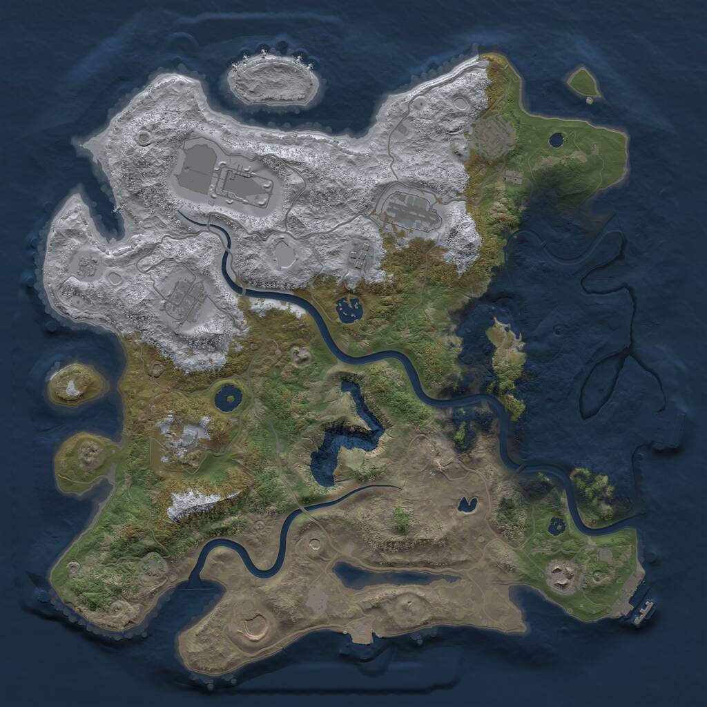 Rust Map: Procedural Map, Size: 4000, Seed: 51440854, 15 Monuments