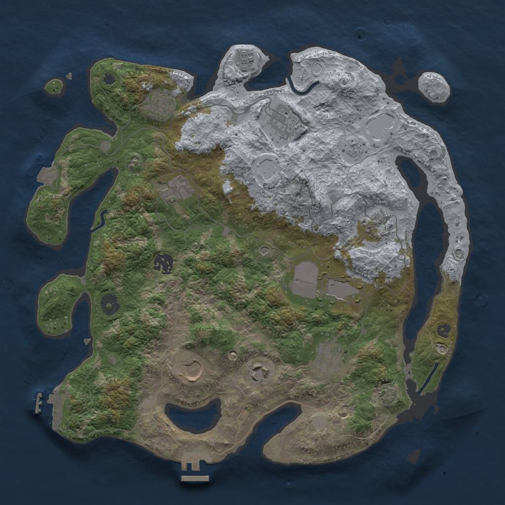 Rust Map: Procedural Map, Size: 3700, Seed: 1593610040, 16 Monuments
