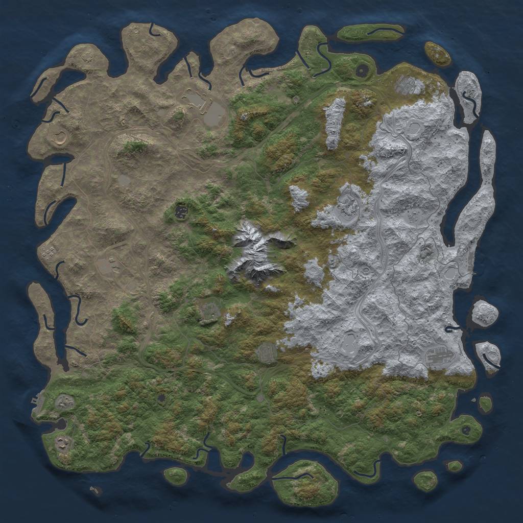 Rust Map: Procedural Map, Size: 6000, Seed: 10347709, 19 Monuments