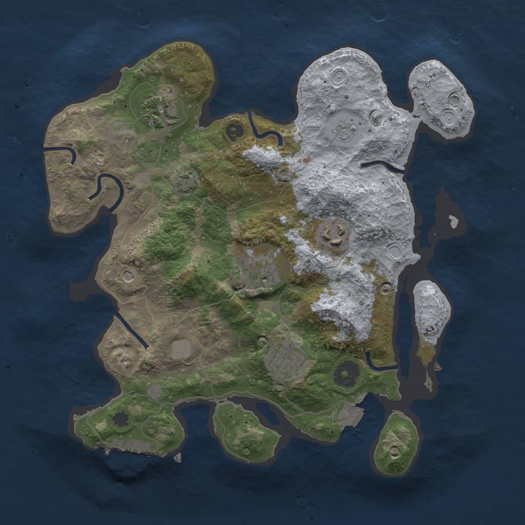 Rust Map: Procedural Map, Size: 3000, Seed: 1595032724, 11 Monuments