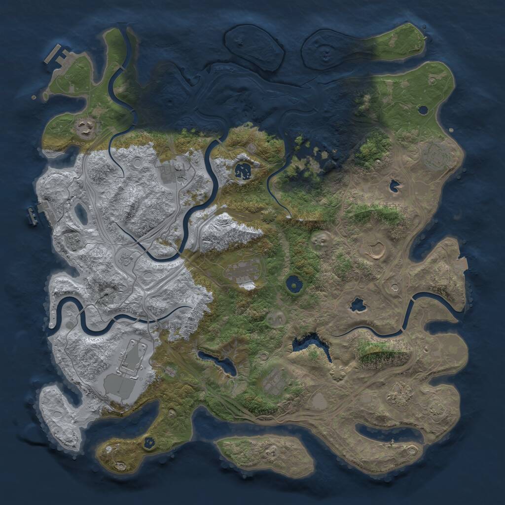 Rust Map: Procedural Map, Size: 4500, Seed: 1894662868, 17 Monuments