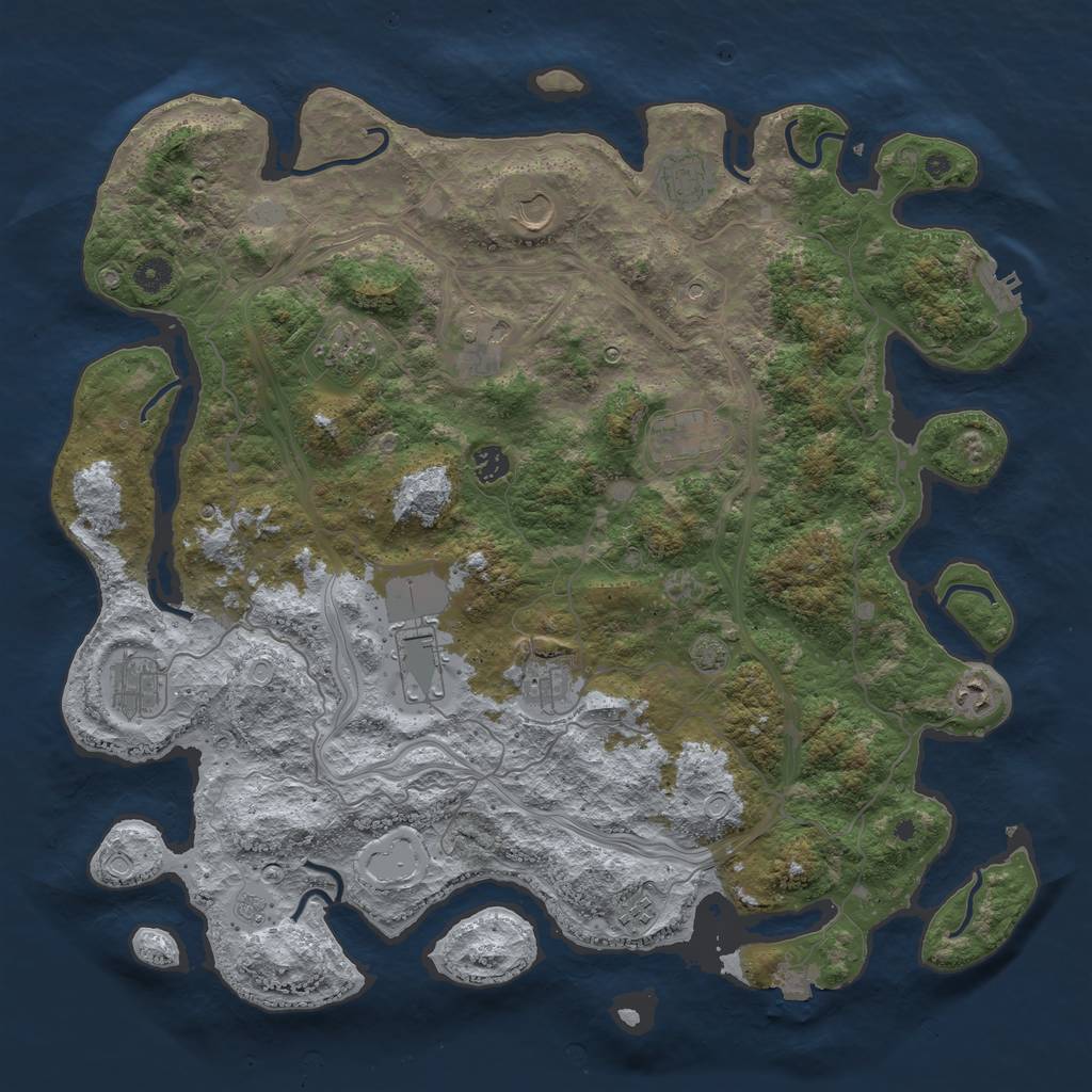 Rust Map: Procedural Map, Size: 4500, Seed: 861193711, 18 Monuments