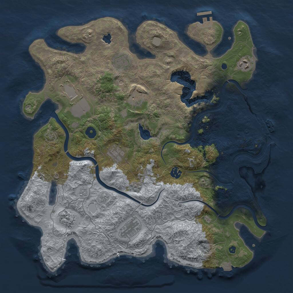 Rust Map: Procedural Map, Size: 4000, Seed: 143456, 15 Monuments