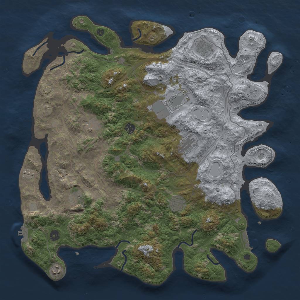 Rust Map: Procedural Map, Size: 4250, Seed: 658456907, 17 Monuments