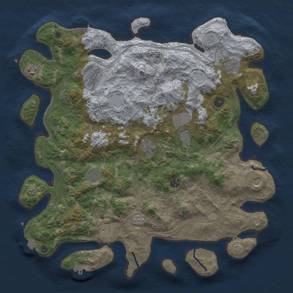 Rust Map: Procedural Map, Size: 4250, Seed: 50922610, 18 Monuments