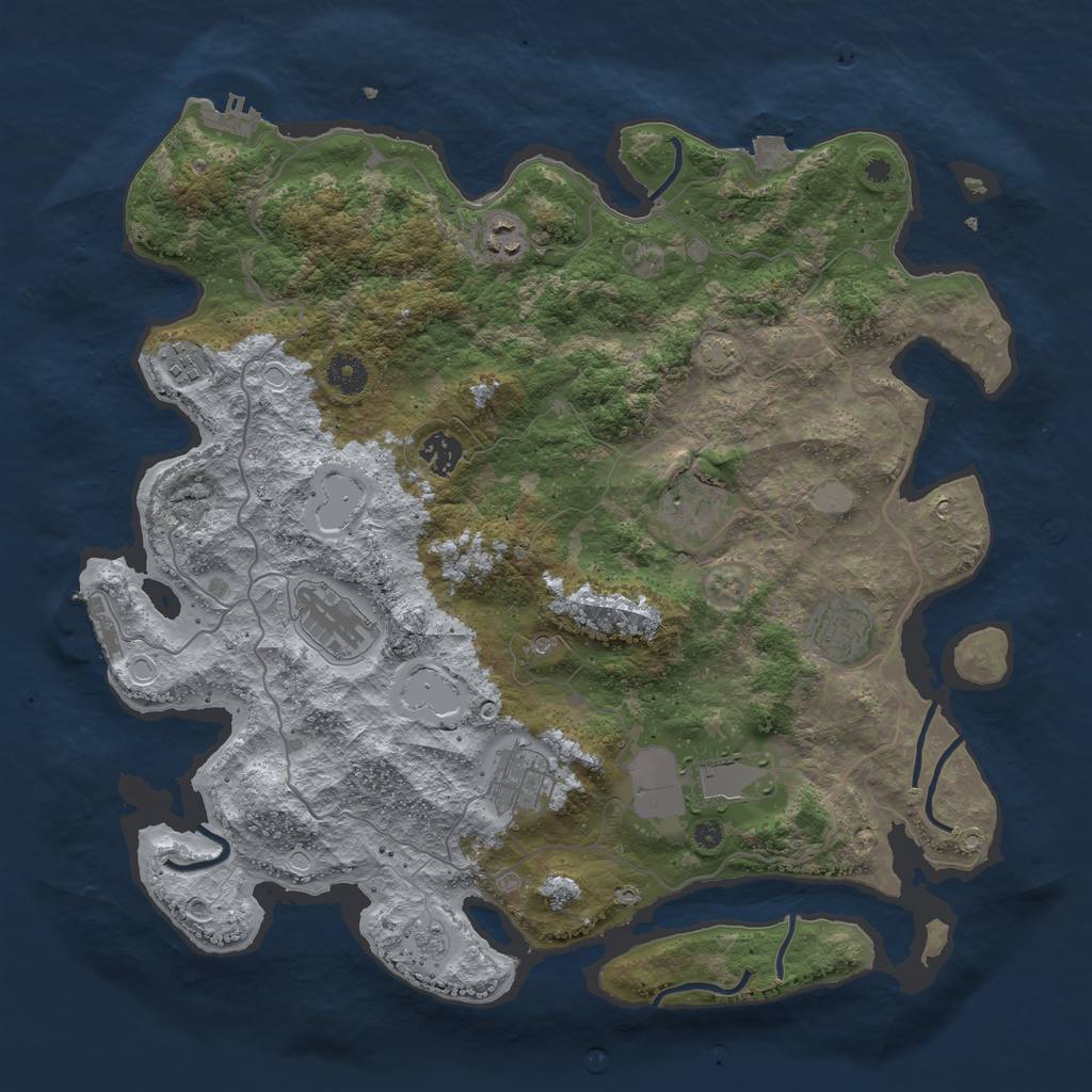 Rust Map: Procedural Map, Size: 4000, Seed: 1959485063, 16 Monuments
