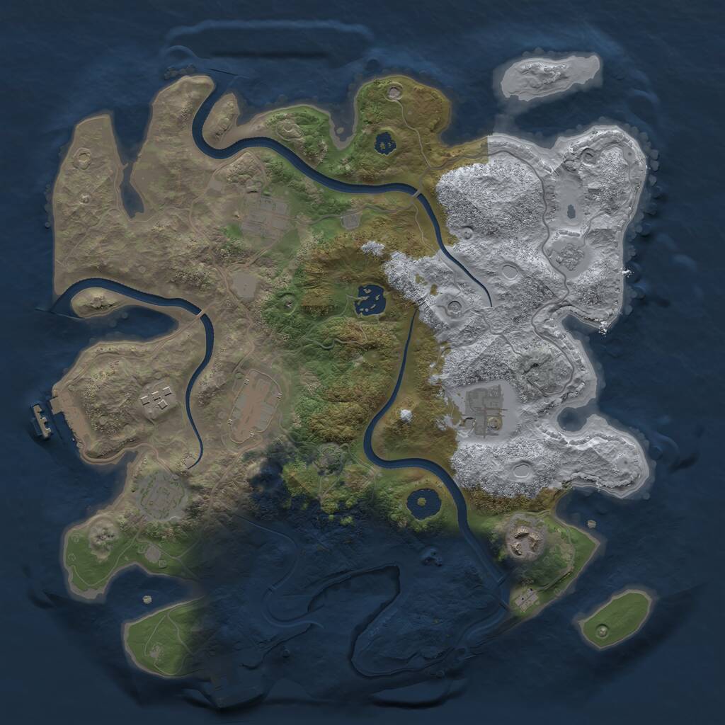 Rust Map: Procedural Map, Size: 3400, Seed: 116716806, 13 Monuments