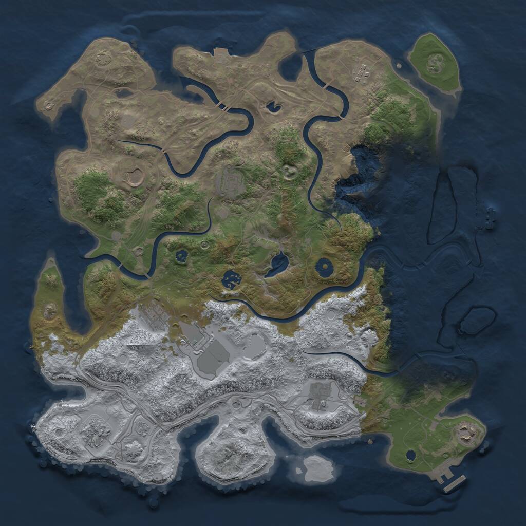 Rust Map: Procedural Map, Size: 4250, Seed: 278773686, 15 Monuments