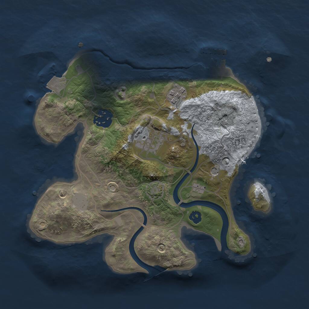 Rust Map: Procedural Map, Size: 2500, Seed: 245680251, 7 Monuments