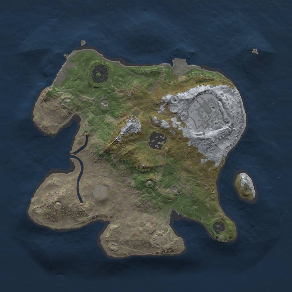 Rust Map: Procedural Map, Size: 2500, Seed: 245680251, 8 Monuments