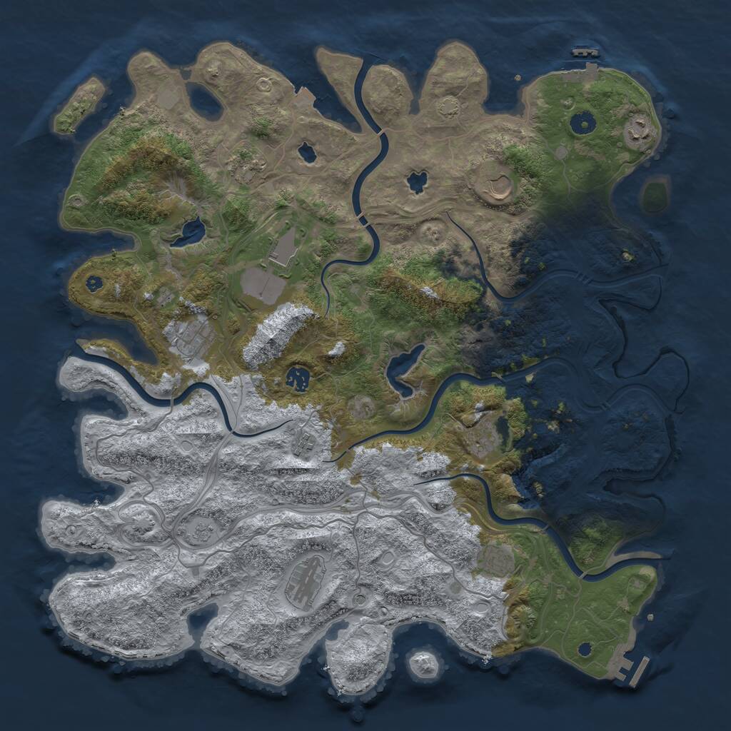 Rust Map: Procedural Map, Size: 4500, Seed: 767930287, 16 Monuments
