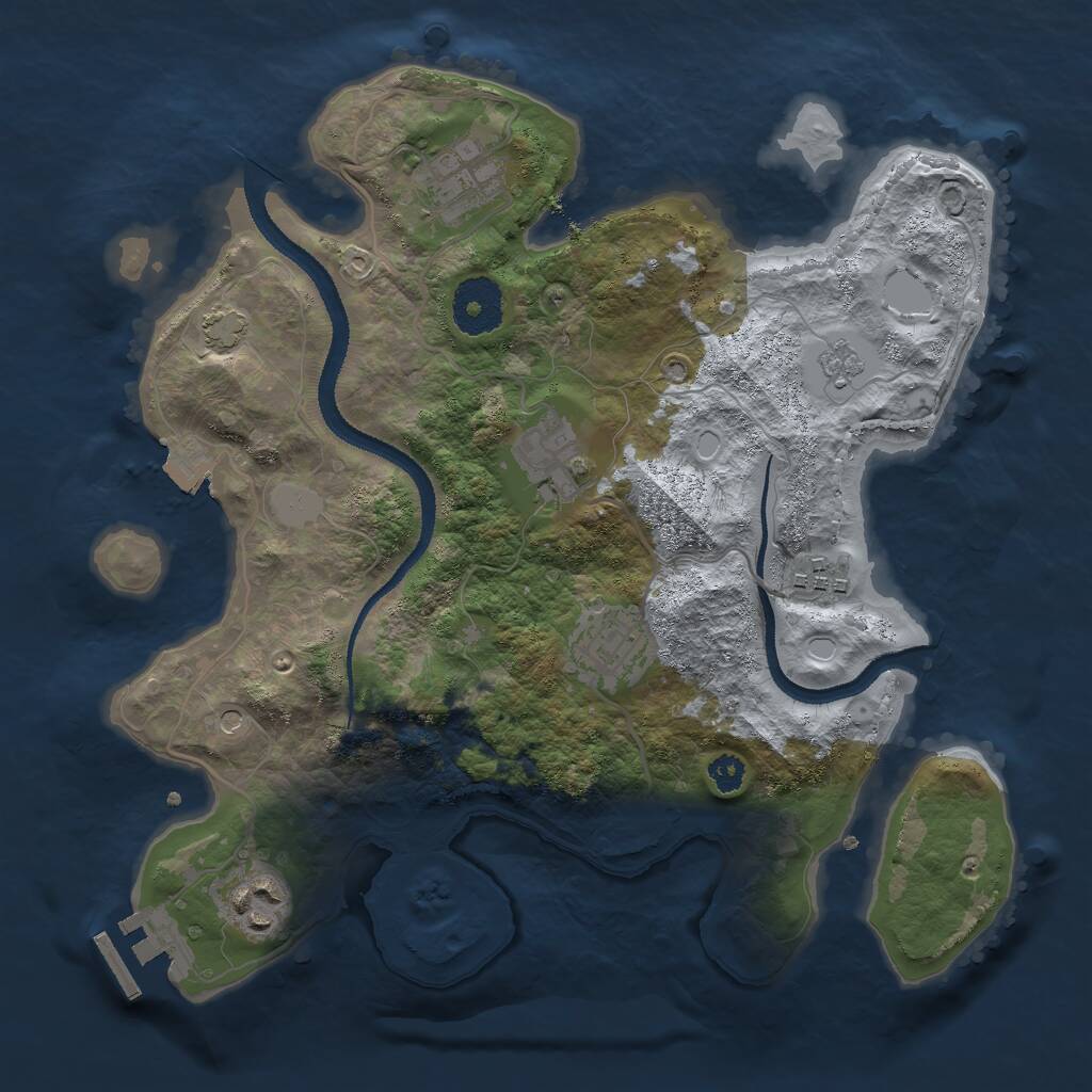 Rust Map: Procedural Map, Size: 3000, Seed: 760463173, 10 Monuments
