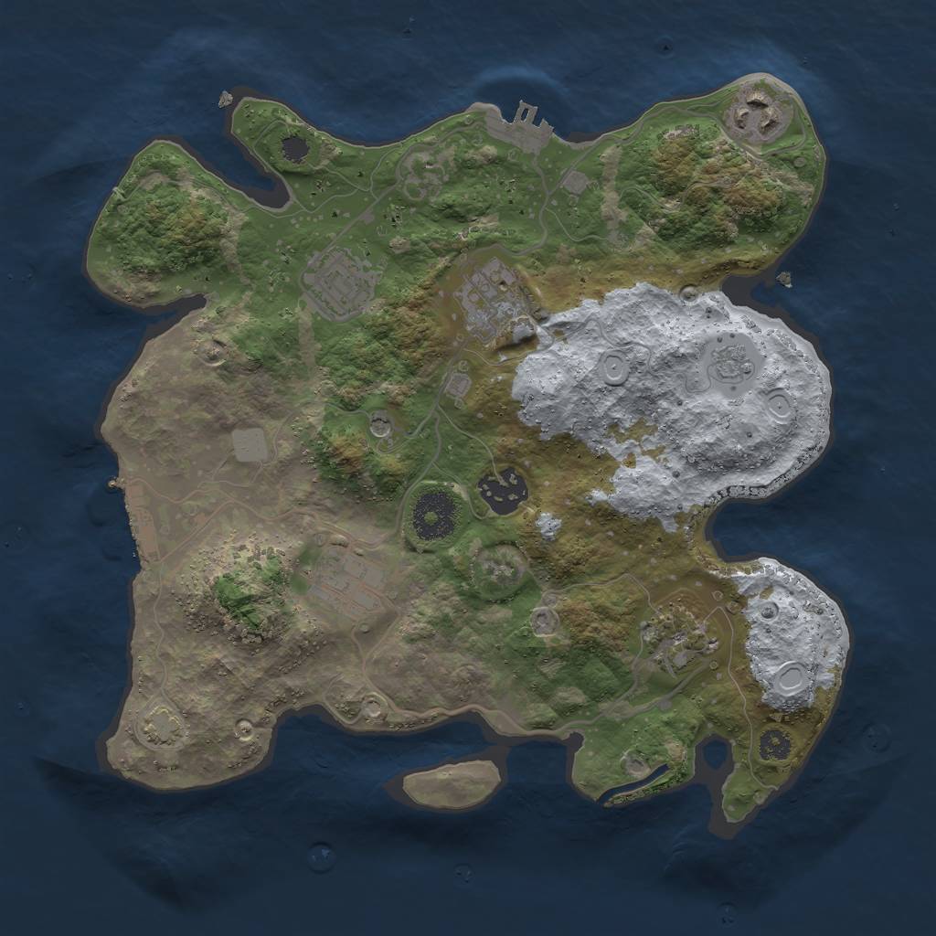 Rust Map: Procedural Map, Size: 3000, Seed: 122202920, 14 Monuments