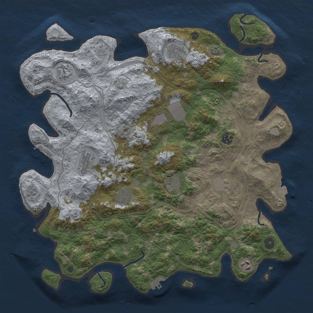 Rust Map: Procedural Map, Size: 4250, Seed: 148845353, 18 Monuments