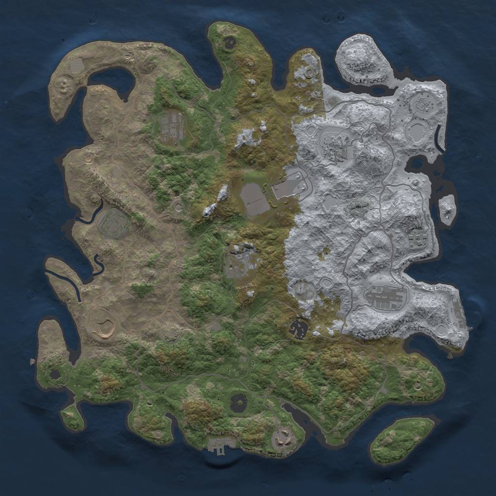 Rust Map: Procedural Map, Size: 4000, Seed: 1794179613, 18 Monuments
