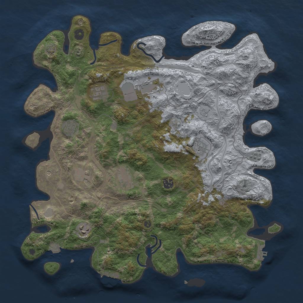 Rust Map: Procedural Map, Size: 4250, Seed: 65942704, 17 Monuments