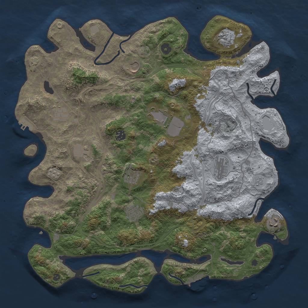 Rust Map: Procedural Map, Size: 4300, Seed: 46784516, 19 Monuments